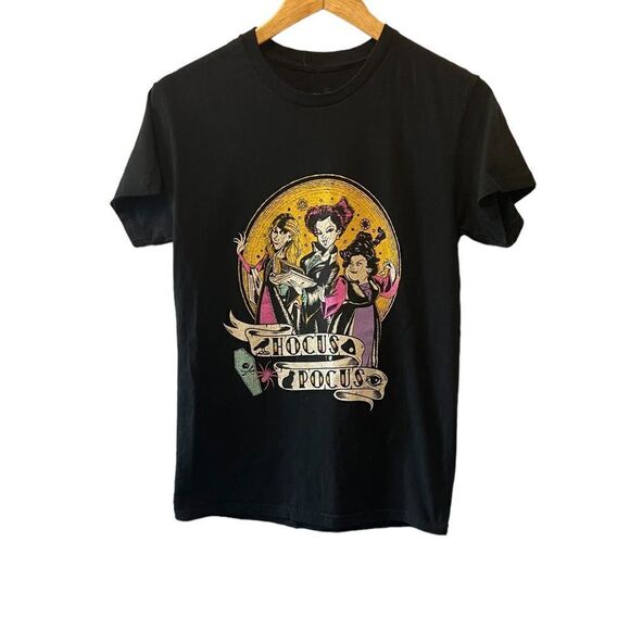 DISNEY HOCUS POCUS Black Graphic Cotton Short Sleeve Casual Tee Shirt S - Picture 1 of 7